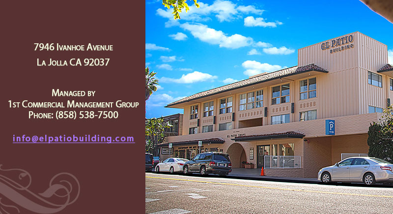 El Patio Building - 7946 Ivanhoe Avenue Suite #108 La Jolla CA 92037 858.454.7946 /858.459.8268 Fax